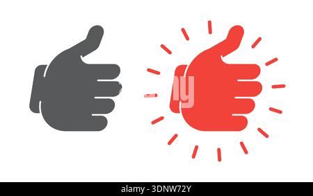 Thumbs up like isometric social media UI button set Stock Vector