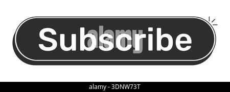 Subscribe rounded modern black UI element Stock Vector