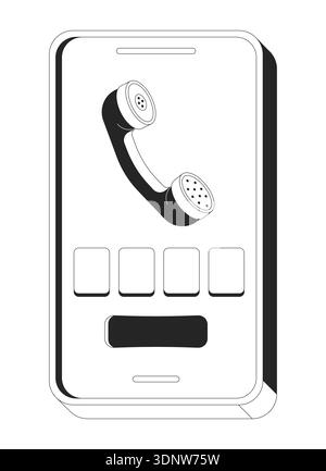 Phone code verification screen 2D line object Stock Vector