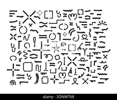Versatile bold thick stroke arrow set Stock Vector