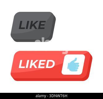 Like isometric social media UI button set Stock Vector