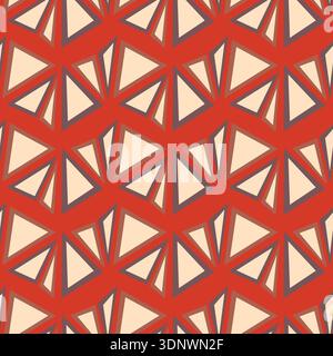 Seamless pattern with triangle decoranive art print. Polygonal rainbow mosaic background. Abstract vector illustration. Triangular graphic Simple Stock Vector