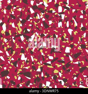 Geometric terrazzo seamless pattern. Abstract colourful modern background. Stone fashion design for web and print. Venetian tile, flooring home decor Stock Vector