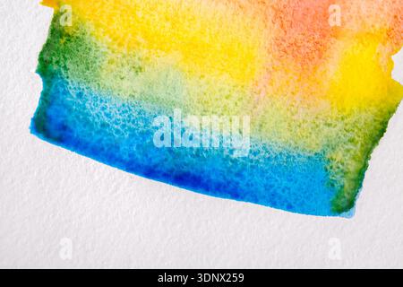 Colored as rainbow abstract watercolor painted texture background Stock Photo