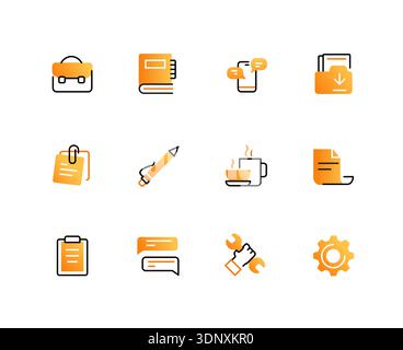 Office work - set of line design style icons Stock Vector