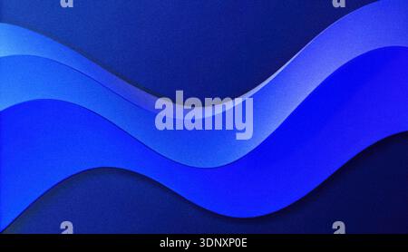 Fluid blue waves flow across a dark background, creating a serene and modern aesthetic. Ideal for use in digital art, websites, or presentations wanti Stock Photo