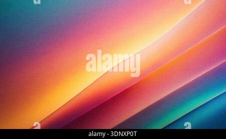 The scene features a stunning arrangement of colorful gradient waves that flow smoothly across the canvas. The pastel colors blend seamlessly, creatin Stock Photo