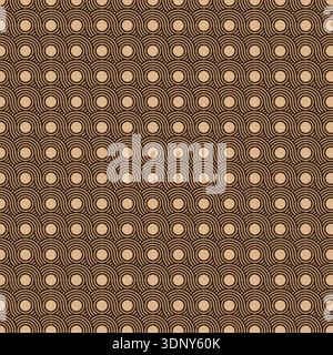 Seamless Wavy Circles Geometric Repeating Design Stock Vector