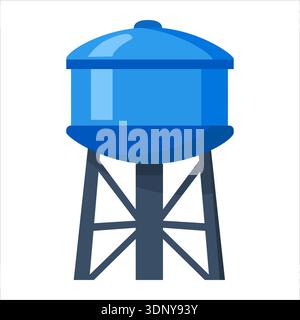 Water tank standing tall over a city landscape Stock Vector