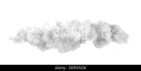 3d Fluffy white cloud on transparent background Stock Photo