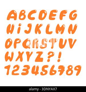 Big bubble letters in orange on a white background, vector illustration Stock Vector