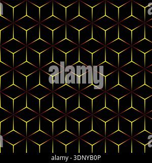 Luminous Golden Hexagonal Grid Pattern Background Stock Vector