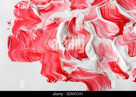 Palette with colorful mixed oil-paints texture Stock Photo