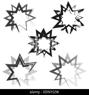 Arrow ring symbol. Grey geometric wreath. Vector circular emblem. Abstract dynamic shape. EPS 10. Stock Vector