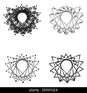 Diamond core star. Sparkling gem detail. Radiant star form. Vector symbol Stock Vector