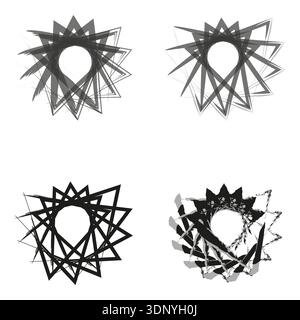 Teardrop heart star. Emotional burst design. Sad star icon. Vector symbol Stock Vector