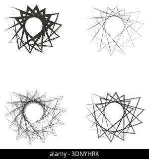 Line swirl shapes. Spiral vector icons. Abstract circular art. Geometric motion symbols Stock Vector
