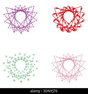 Purple red heart star. Passionate color blend. Romantic star shape. Vector illustration Stock Vector