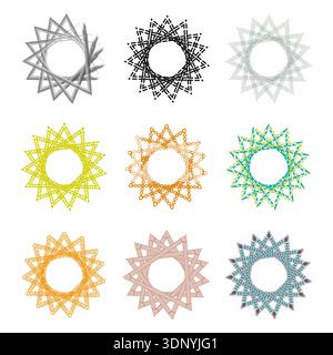 Color round icons. Geometric vector set. Bright circular shapes. Vibrant interface symbols Stock Vector