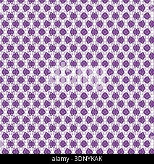 Seamless Purple Starburst Geometric Pattern Tile Stock Vector