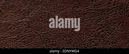 Dark brown leather texture background with embossed grain pattern. Macro surface structure fabric backdrop. Stock Photo