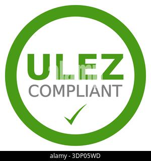 Vector graphic symbol to indicate a vehicle is ULEZ (Ultra low emission zone) compliant Stock Vector