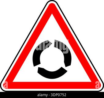 Roundabout Sign In Uk Vector graphic of a uk roundabout road sign. It consists of a depiction ...