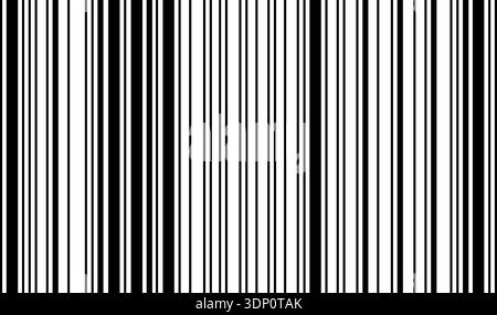 Striped barcode label template for scanning isolated on white background. Empty bar code sticker. Sample of visual data digital representation with Stock Vector