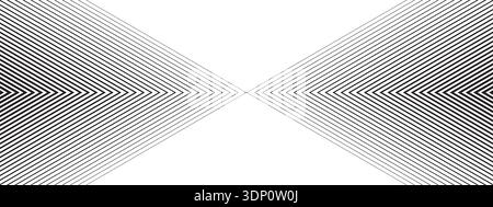 Repeated chevron arrows with different thickness moving toward each other. Forward, speed or motion background. Abstract striped print. Minimalist Stock Vector