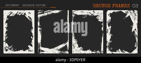 Gouache Grunge Frames. Vertical templates. Vector. Stock Vector