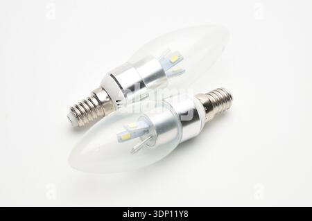 Economical LED lamp for lighting on an isolated white background Stock Photo