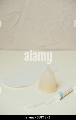 Elegant And Sustainable Feminine Hygiene Items Arranged With Subtle And Neutral Color Palette Stock Photo