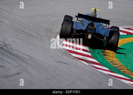 BARCELONA, SPAIN - FEBRUARY 12: Tim Tramnitz of Germany and (23) Hitech TGR drives on track during the day three of FIA Formula 3 Pre-Season Testing at Circuit de Barcelona Catalunya on February 12, 2026 in Barcelona, Spain. (Photo by Pablo Rodriguez/Quality Sport Images) Stock Photo