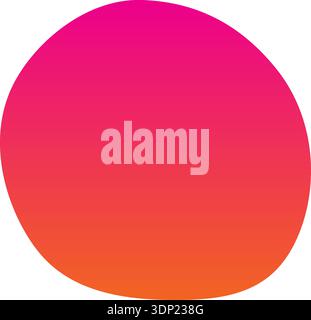 A circular shape filled with a gradient from pink to orange. Stock Vector