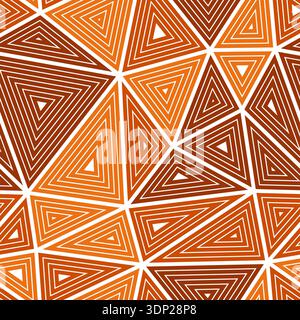 Vector seamless pattern with large shapes featuring multiple repeated inner triangles in a monotone style. Stock Vector