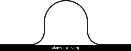 A curved shape with one open side and two lines at the ends, featuring rounded corners and smooth curves. Stock Vector