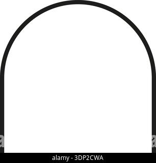 A rounded square shape with one open side, rounded corners, and smooth curves forming an outline. Stock Vector