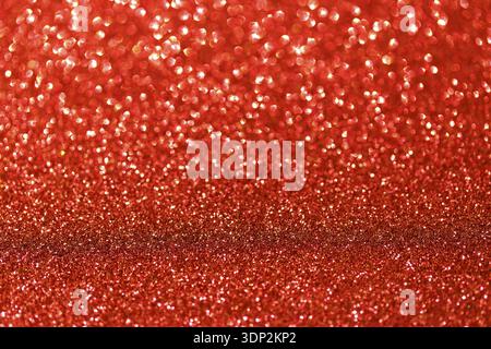 Coral orange color glitter texture, holidays background. Macro shot Stock Photo