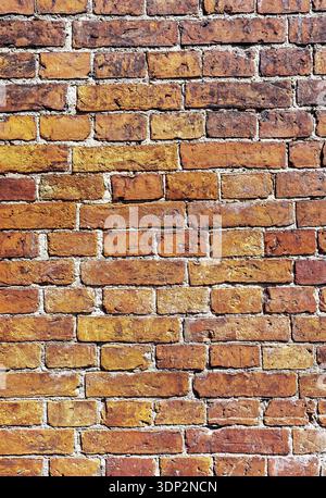 Old weathered red brick wall as creative background. Brick wall texture Stock Photo