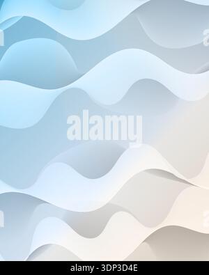 Abstract Blue and White Wavy Background. Stock Vector