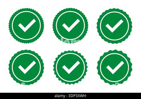 Approved and certified medal icon collection in flat style, modern editable vector icons for quality assurance, verification, trust badges, business Stock Vector