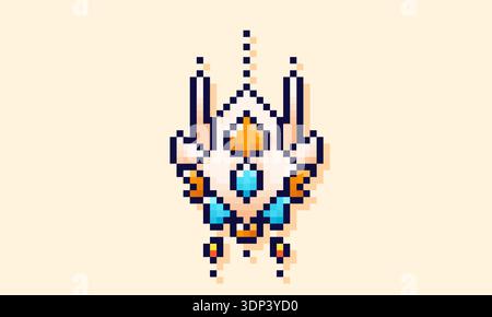 Pixel art 8 bit color interstellar.  Stock Vector
