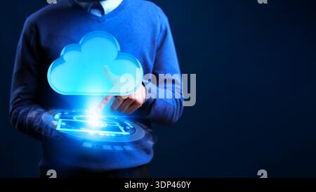 Using cloud technology for data management and access in business settings Stock Photo