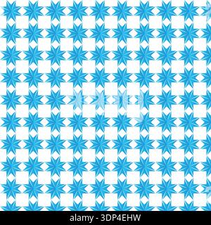 Repeating Azure Star Shapes Seamless Pattern Stock Vector