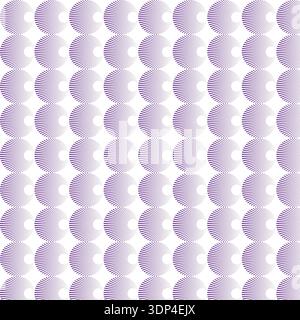 Soft Lavender Striped Circles Repeating Pattern Stock Vector