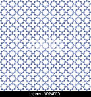Seamless Blue Geometric Ornamental Tile Pattern Stock Vector