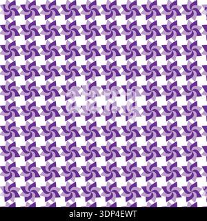 Purple Pinwheel Geometric Seamless Pattern Design Stock Vector