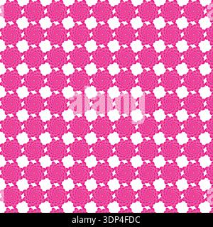 Seamless Pink Spiral Flower Pattern Design Stock Vector