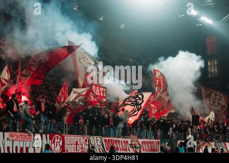 FC Bayern Munich fans [supporters], banner, fan poster, placard, slogan ...