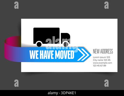 We have moved label to relocation. Vector illustration. Moved label ...